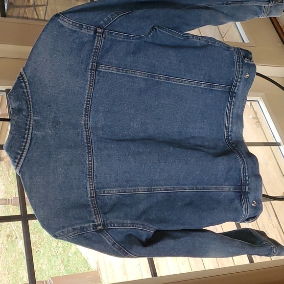 Lauren Jeans Co. Blue Denim Metal Buttons Zipper Pockets Sz S Jean Jacket - Picture 6 of 11